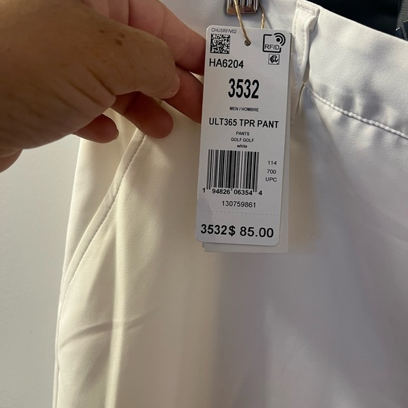 Men’s Adidas White Golf Trousers NWT Size 35x32 (Rise 15/L 32) - [#1/RSB - Picture 7 of 10